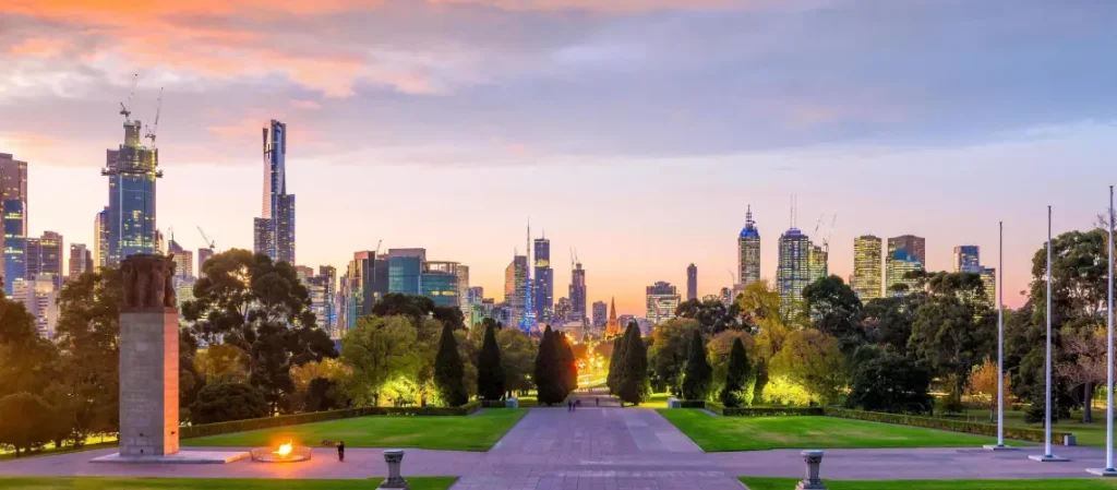 Aerial view of Melbourne with a focus on property valuation